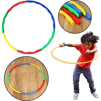 Masážní přístroj Skládací barevný hula hop s masážními výstupky, 8 dílů