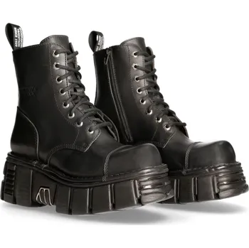 Pánská zimní obuv boty kožené unisex - CRUST NEGRO - NEW ROCK - M.MILI083C-C1