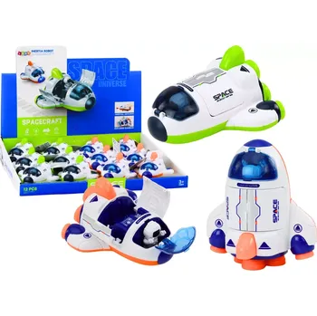 autíčko Lean Toys Malá kosmická loď Jízda na koni Otevírací kokpit Zelená Oranžová