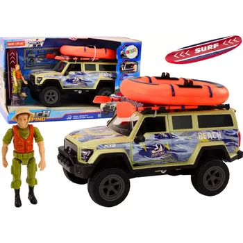 autíčko terénní vůz se surfařem, pontonem a doplňky