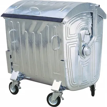 Popelnice Kovová pozinkovaná popelnice / kontejner na odpad Meva 1100 l