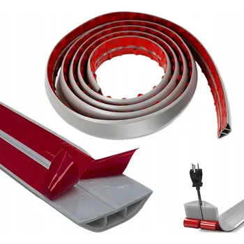 MASKOVACÍ LIŠTA NA KABELY PVC PODLAHOVÁ KANCELÁŘSKÁ 6CMX1M SAMOLEPICÍ ŠEDÁ