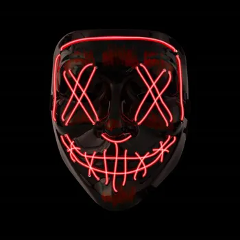 Karnevalový kostým LED SVÍTÍCÍ MASKA NA HALLOWEEN OVLÁDANÁ KOSTÝM KARNEVAL PÁRTY UNISEX