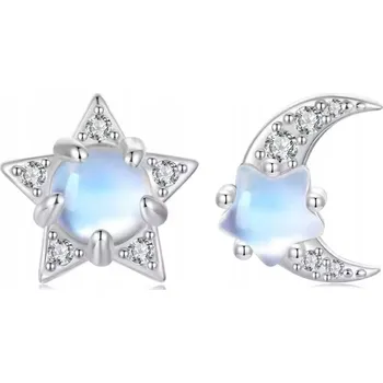 Náušnice Stříbrné náušnice hvězdička měsíc ze stříbra dárek stříbro 925