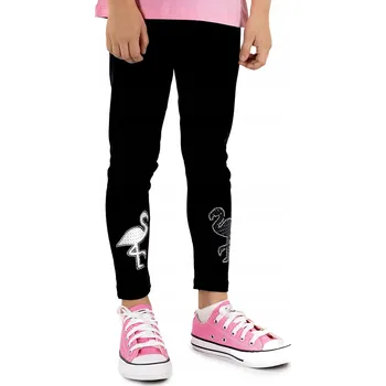 Dívčí dlouhé legíny s 3D aplikací plameňák 110-116 YOCLUB