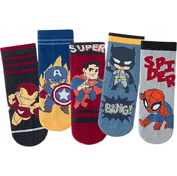 Pánské ponožky Dětské BAVLNĚNÉ PONOŽKY ponožky 16-18cm AVENGERS 6-8 let SADA 5 párů