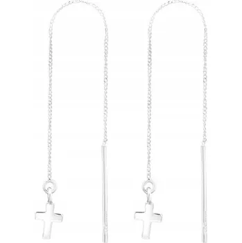 Náušnice STŘÍBRNÉ NÁUŠNICE KŘÍŽEK 925 ZÁVĚSNÉ