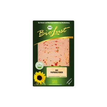 Hotové jídlo BioLust Lyoner nářez s paprikou 80 g bio BIO BEZLEPEK Množství: 1 ks