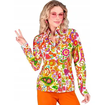 Dámská košile DÁMSKÁ KOŠILE BAREVNÉ KVĚTY L/XL