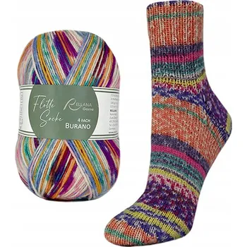 Příze Ponožková příze Rellana 4-fach Burano 1882