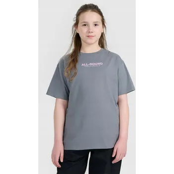 Dívčí tričko 4F dětské tričko šedé bavlna velikost 164