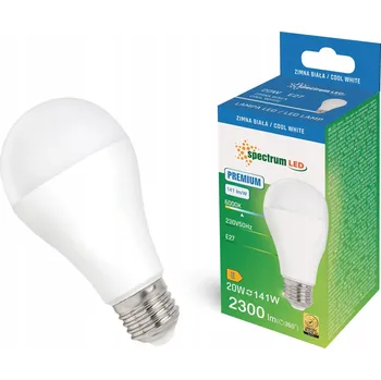 Žárovka LED žárovka GLS A70 E27 230V 20W (ekvivalent 141W) PREMIUM 6000K CW Studená bílá, Vysoký výkon