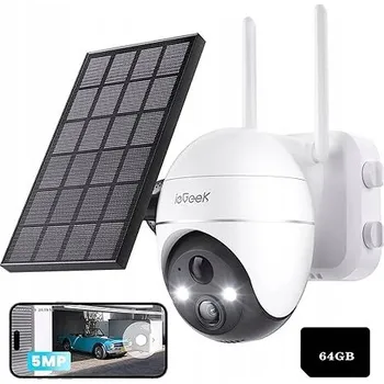 IP kamera Kamera IP Zewnętrzna Obrotowa WiFi 4K 5MP ZOOM Solární DETEKCE POHYBU 64GB