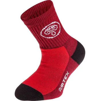 Surtex dětské merino ponožky volný lem Červená 34-35 (22-23 cm)