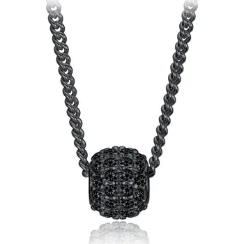 Náhrdelník MINET Elegantní černě rhodiovaný stříbrný náhrdelník se zirkonem