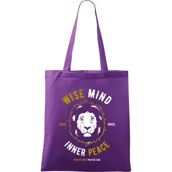 Lion wise - Taška bavlněná - 42 x 38 cm ( Fialová )