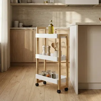 regál NUXIO Úzký regál na kolečkách ASEM, 80 cm