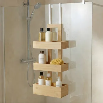 Věšák NUXIO Bambusový koupelnový věšák na dveře RANT, 74 cm