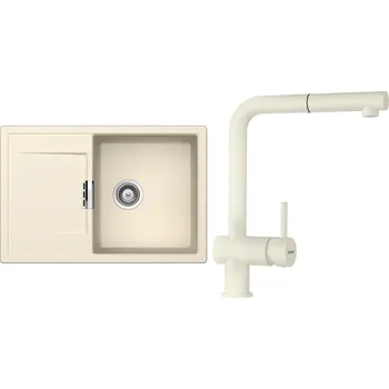 Kuchyňský dřez Set Schock S6-2 (dřez Mono D-100 Magnolia + baterie Epos.120 Magnolia)