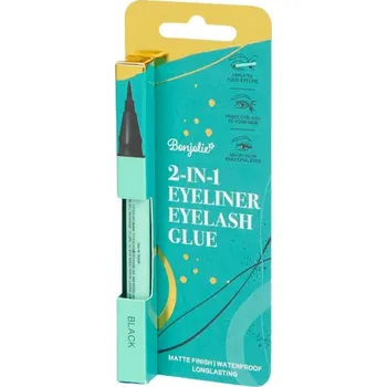 Oční linky BONJOLIE 2v1 Oční linky a lepidlo na řasy – Černé matné