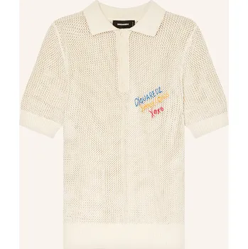 dsquared2 Pánská Úpletová Polokošile, krémová, S