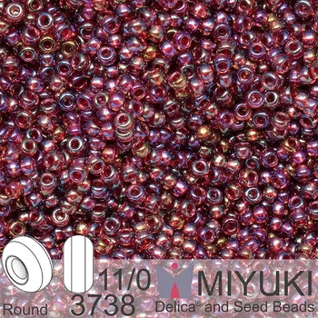 Korálek Korálky Miyuki Round 11/0. Barva 3738 Fancy Lined Brandy. Balení 5g.