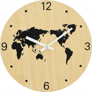 Hodiny Rustikální nástěnné hodiny 30x4 cm, žluto-černé