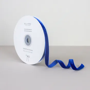 Stuha Bella Rose Sametová stuha 1 cm – Royal Blue (10 m)