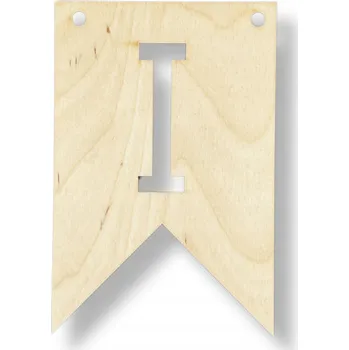 Obraz Dřevěný praporek s písmenem I do girlandy - Velkoobchod Handmade