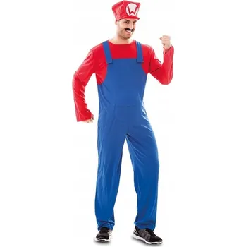 Karnevalový kostým KOSTÝM MARIO INSTALATÉR PRO DOSPĚLÉ INSTALATÉR KARNEVAL PÁRTY M/L