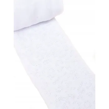 Punčocháče dívčí žakárové bílé 92-98 YOCLUB