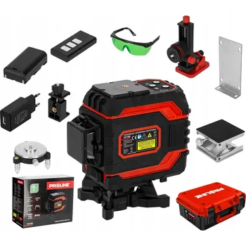 Měřící laser Laserová vodováha 360, křížový laser zelený 3D, sada Proline 15192