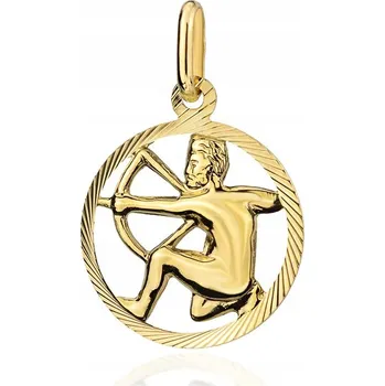 Přívěsek Zlatý 585 přívěsek znamení zvěrokruhu STŘELEC jedinečný dárek k narozeninám 14. století