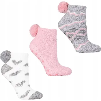 Dámské ponožky DÁMSKÉ TEPLÉ PONOŽKY NÍZKÉ DOMÁCÍ Ponožky S ABS PROTISKLUZOVOU ÚPRAVOU 3-BALENÍ MORAJ 35-38