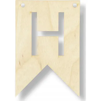 Obraz Dřevěný praporek s písmenem W do girlandy - Velkoobchod Handmade