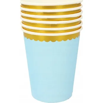Jednorázové nádobí Papírové kelímky modré se vzorem