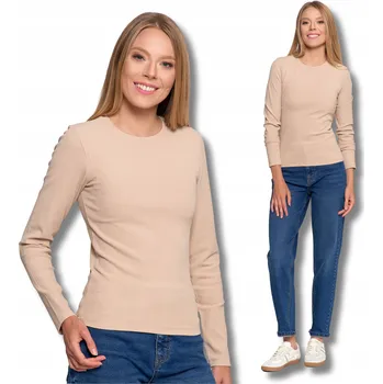 DÁMSKÁ HALENKA KLASICKÁ BÉŽOVÁ BAVLNĚNÁ DLOUHÝ RUKÁV MORAJ POHODLNÁ S