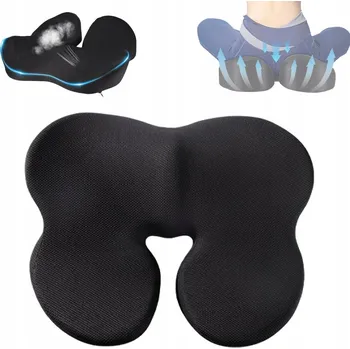 Polštář PAMĚŤOVÁ PĚNA ORTOPEDICKÝ POLŠTÁŘ NA SEDENÍ 46*40*12 CM POHODLNÝ