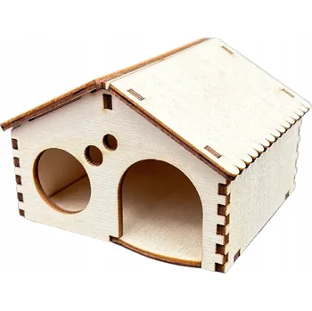 Obraz Dřevěný domeček z překližky pro křečka, myš, hlodavce - k dekoraci (decoupage)