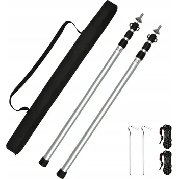 Trekingová hůl TELESKOPICKÉ TYČE KE STANU 90-230CM HLINÍKOVÉ 4 KUSY ODOLNÉ