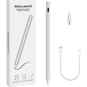 Stylus / aktivní pero pro Apple iPhone / iPad - univerzální - USB-C nabíjecí - bílý