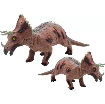 Velká figurka dinosaura triceratops se zvukem 36 cm hnědá
