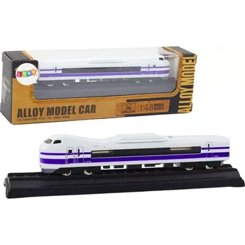 autíčko Kovový sběratelský model vlaku 1:48 bílo‑fialový