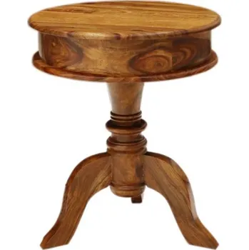 Konferenční stolek Indický nábytek - Kulatý stolek Jali 50x60x50 z indického masivu palisandr Natural