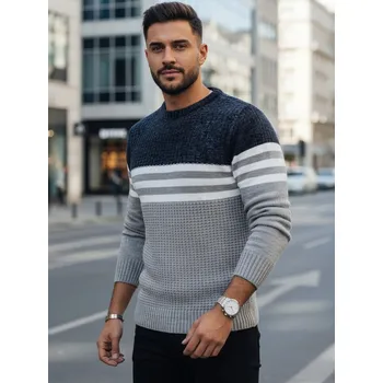 Pánský svetr Pánský svetr s pruhy WX2229 Barva: Šedá, Velikost: M