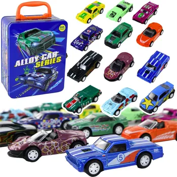 autíčko LEAN Toys Sada vozidel s třecím pohonem 12 ELE Metal 1:64