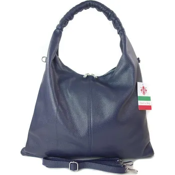 Kabelka Vera Pelle kožená kabelka typu vak z pravé kůže černá