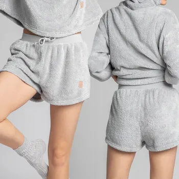 Podprsenka VÝPRODEJ MÓDNÍ POHODLNÉ DÁMSKÉ PLYŠOVÉ PLETENÉ ŠORTKY ŠEDÉ 40 L