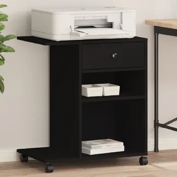 Držák monitoru vidaXL Stojan na tiskárnu na kolečkách černý 60 x 40 x 68,5 cm