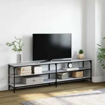 Obývací pokoj vidaXL TV skříňka šedá sonoma 180 x 30 x 50 cm kompozitní dřevo a kov